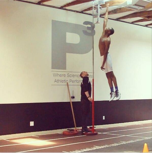 espn's tweet photo. Andrew Wiggins may be able to dunk on a 20-foot hoop... (via @P3sportscience) http://t.co/t3kWZ3zl2f
