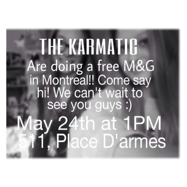 TheKarmatic's tweet photo. Don't forget about our tour this summer and our M&amp;G in #Montreal 💗 we can't wait to see you! http://t.co/RH7fll6BLs http://t.co/ZrHpZ7A53q