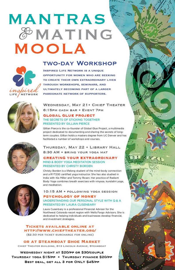 ILNSteamboat's tweet photo. Inspired Life is hosting an amazing two-day event May 21 &amp; 22 in Steamboat. Don't miss it! #inspiredlife http://t.co/aOc2Klg0qB
