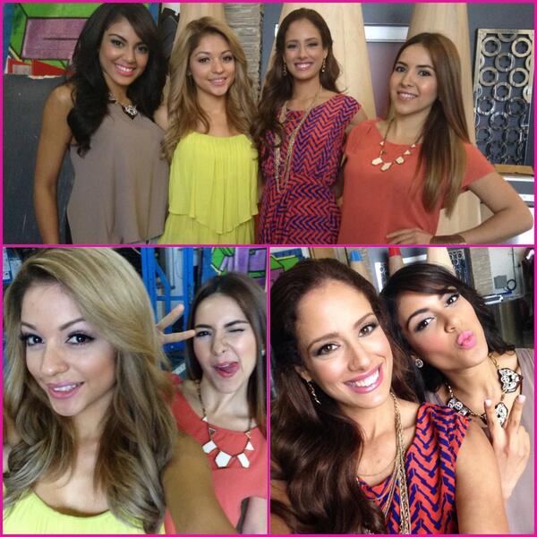 NuestraBelleza's tweet photo. Hoy las chicas estuvieron en @DespiertaAmeric y posaron para muchos #selfies. ¿Listos para la #NBLGranFinal? http://t.co/oPo8hVLUC5