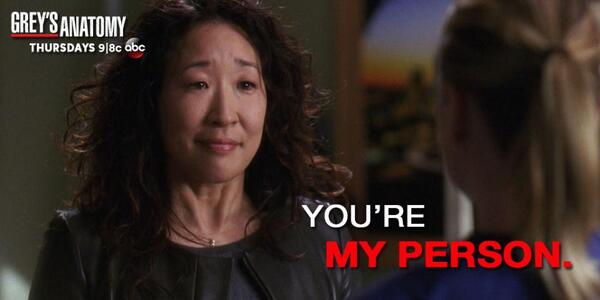 You're my person. #GreysFinale #TwistedSisters #MyPerson #FarewellCristina