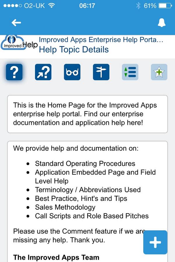 Thompster67's tweet image. Context Aware + Simple = #ImprovedHelp (Mobile help &amp;amp; training) for #salesforce1 @salesforce #salesforce1selfie