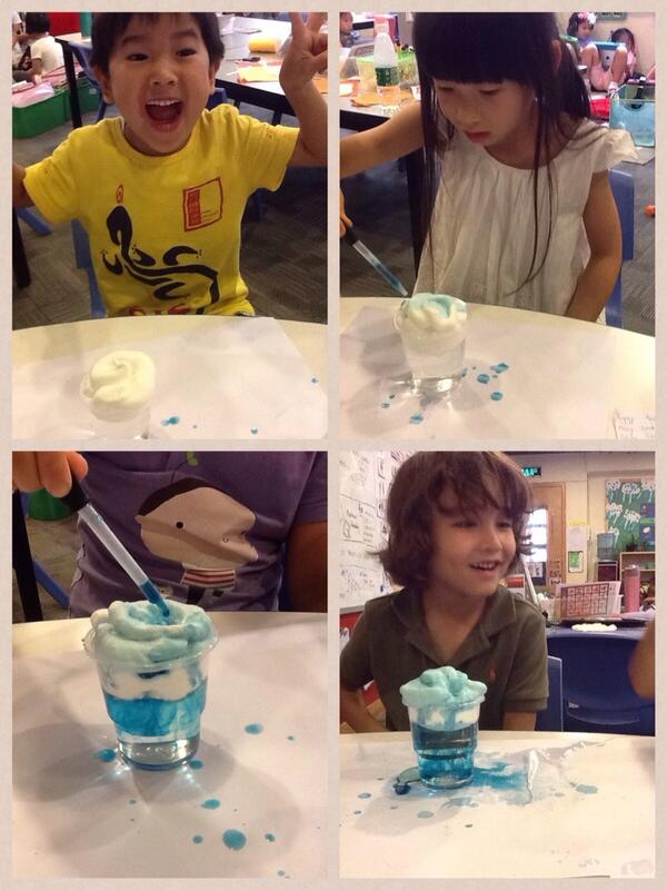 KC5101's tweet photo. Thinking about the water cycle, clouds and making it rain! #science #sisrocks #kinderchat http://t.co/6k8FcXM21E
