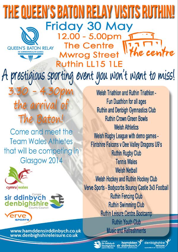 Denbighshire Leisure Active Communities (@dllactive) on Twitter photo <a href="/VerveSportsLtd/">Bledd Verve Sports</a> <a href="/5x60DenbighHigh/">5x60DenbighHigh</a> <a href="/5x60Brynhyfryd/">5 x 60 Brynhyfryd</a> <a href="/ruthinrugby/">Clwb Rygbi Rhuthun Rugby Club</a> 2 weeks today the Queens baton relay comes to ruthin! <a href="/VerveSportsLtd/">Bledd Verve Sports</a> <a href="/5x60DenbighHigh/">5x60DenbighHigh</a> <a href="/5x60Brynhyfryd/">5 x 60 Brynhyfryd</a> <a href="/ruthinrugby/">Clwb Rygbi Rhuthun Rugby Club</a> 2 weeks today the Queens baton relay comes to ruthin!