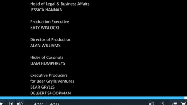 alex__randall's tweet photo. Anyone watching The Island? Take a closer look at the credits! I'd love to see Liam Humphreys CV. http://t.co/MuUsEIi6TX