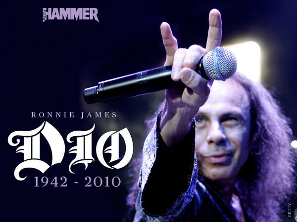 Four years ago today, metal lost a true legend. Throw up your horns in tribute to Ronnie James Dio! #RIPDio