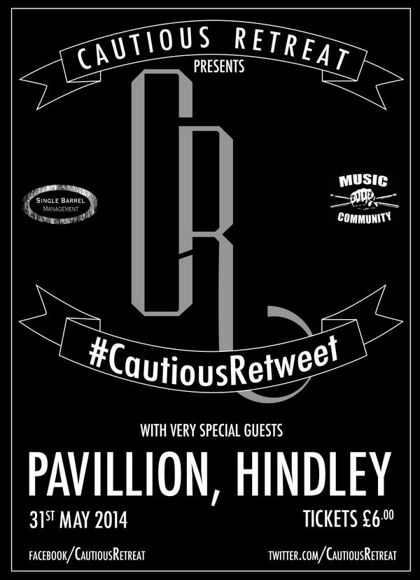 CautiousRetreat's tweet photo. Still some tickets left!! Only £6 to see 3 brill local acts. Cheap bar and a good time! whats not to like? Cya there http://t.co/hJHJKQRZRl