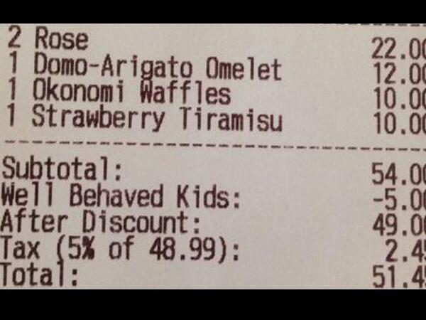 #Canada : un resto qui fait payer moins cher si les #enfants sont sages bit.ly/1gup79I