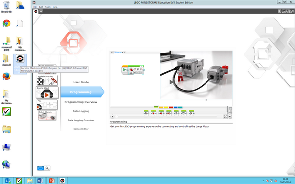 HCICT_Charles_R's tweet photo. Lego Mindstorms robotics application installed in light of the presentation later today. #HCICT http://t.co/qUQSMJTYz9