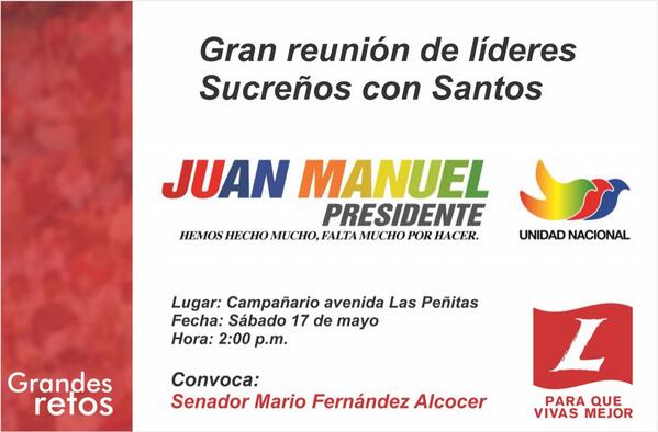 MarioFerAlco's tweet photo. Líderes sucreños con @JuanManSantos @EquipoSantosSuc @hectorolimpo http://t.co/I8mE0zFltb