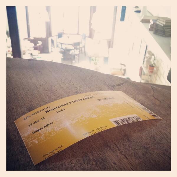 Kurš pirmais atnāks uz BOULANGERIE un pateiks "Es ļoti gribu tikt uz izrādi KONTRABASS!" iegūs šo ielūgumu 17.maijā!