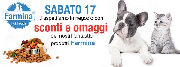 SABATO 17 #GIORNATAPROMO prodotti #FARMINA coccola i tuoi animali. Venite a trovarci nel nostro negozio #VERDEVIVO