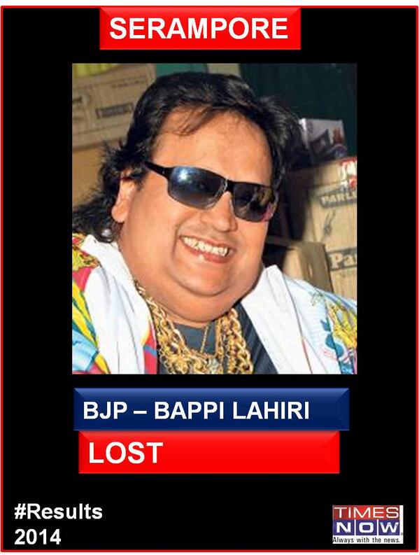 zunzanzua's tweet image. hahahahahahaha this pic is so cute :* RT @timesnow: BJP&apos;s Bappi Lahiri loses from Serampore #Results2014 #ModiAt7RCR