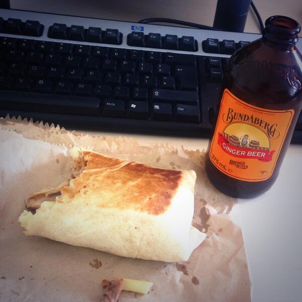 Pulled pork, mac 'n' cheese wrap and a Bundaberg from <a href="/shoredeli/">Shore deli Co.</a> #fatfriday