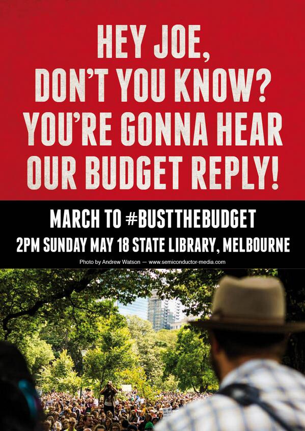 Les_Thomas's tweet image. Will be playing "Budget Reply" at the end of #bustthebudget Melbourne 2pm Sunday State Library #auspol #budgetfail