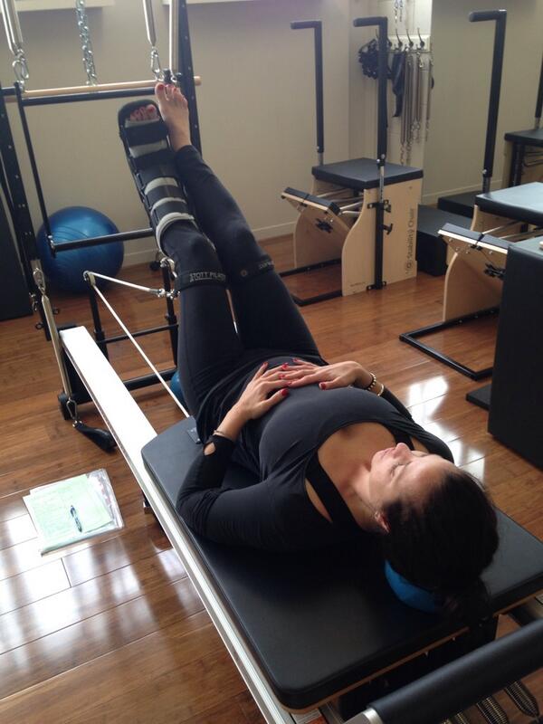 It doesn't need to mean de conditioning just because you are in a moon boot #stottpilates #Pilates #rehab #healthcare