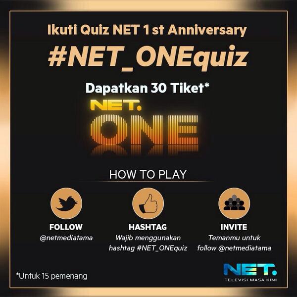 mdtvindonesia's tweet photo. Sebelum mulai #NET_ONEquiz malam ini, mimin ingatin lg selain Jawaban km Harus Benar, ikuti jg aturan mainnya disini: http://t.co/KnFNKlUb5t