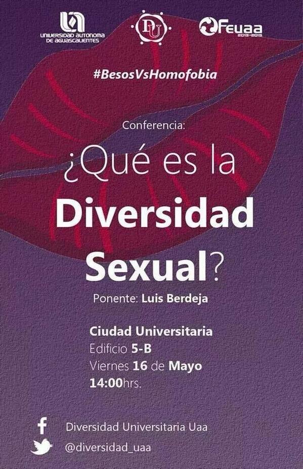 diversidad_uaa's tweet photo. Nos vemos hoy a las 14:00 hrs. En el 5-B con la conferencia "¿Qué es la diversidad sexual? Con el Lic. Luis Berdeja http://t.co/Vf5Lk5S6Qg