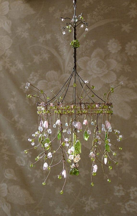 Perfect spring #interior #decor - a dainty sunshower #chandelier :) via Bellstudios at etsy.com #design