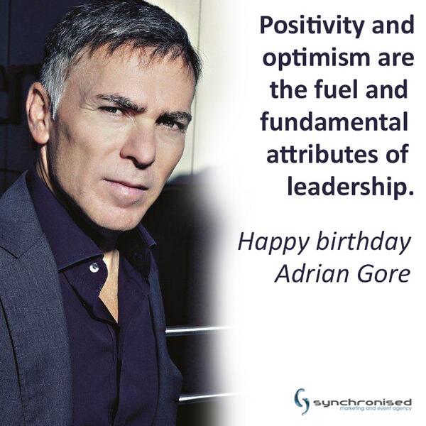 Synchron1sed's tweet photo. Wishing you a Happy Birthday #AdrianGore from the Team at Synchronised Marketing &amp; Event Agency http://t.co/joUyrDy21b