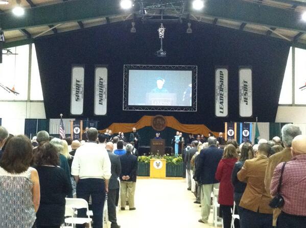 LeMoyne's tweet photo. Grad ceremony underway-commencement weekend is officially commenced! #Dolphins2014 http://t.co/GGn5YziOHi