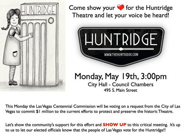Preserve history, let your voice be heard, SHOW UP &amp; SUPPORT the <a href="/LVHuntridge/">Huntridge Foundation</a> <a href="/TheHuntridge/">Huntridge Theater</a> #Community #support