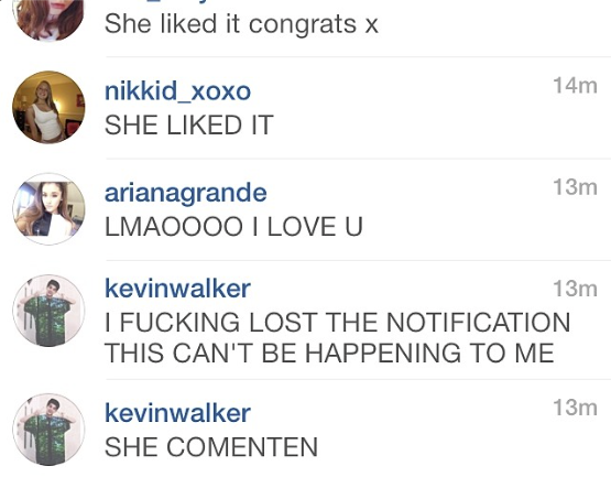 ArianaToday's tweet image. Ariana Grande's comment on an Instagram video -  #problemvid