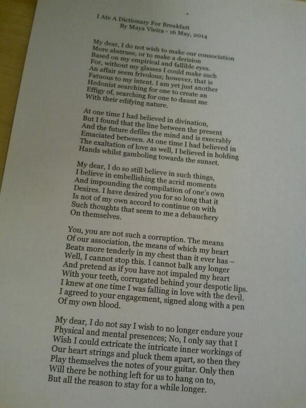voxvoctis's tweet photo. My newest poem - I ate a dictionary for breakfast http://t.co/Qnn35sAhwa