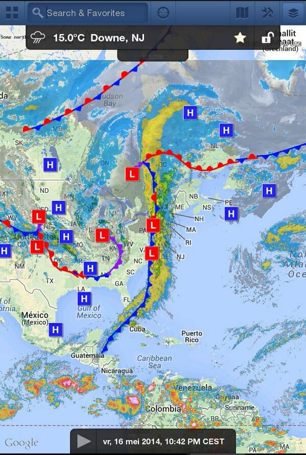 rikwes66's tweet image. Front strekt zich uit van Guatemala tot Hudson Bay (zie je niet vaak)  #weertweet #wundermap