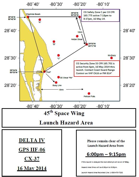 Cygnusx112's tweet image. Tonights launch hazard area for #DeltalV #ULA #LaunchFever