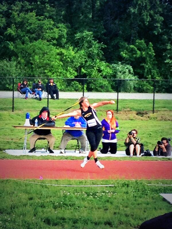 GoShockersTFXC's tweet photo. Meagan Williams PRs in her first throw in the javelin with a throw of 151' @Meag_Williams #WATCHUSTHROW #ShockerTF http://t.co/IbkTCAvieM