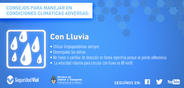 #Lluvia Seguí estas recomendaciones #AyudanosACuidarte