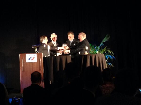 astroengine's tweet image. Members of the @Messenger2011 team receiving the #ISDC2014 Space Pioneer award. Well deserved!