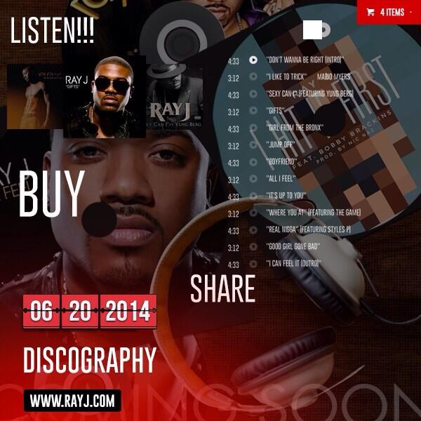 Listen all my tracks &amp; preview some of the next big hits!!! #Discography #KO #June20 RayJ.com