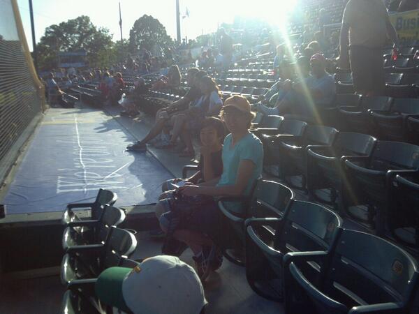 c_nieuwenhuis's tweet image. Deb and Kip at the Madison Mallards game last night.