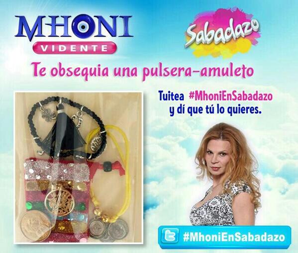 Esta es la pulsera-amuleto que <a href="/mhonividente/">Mhoni Vidente</a> y Sabadazo te van a regalar hoy si tuiteas #MhoniEnSabadazo #RT Vamos!👍