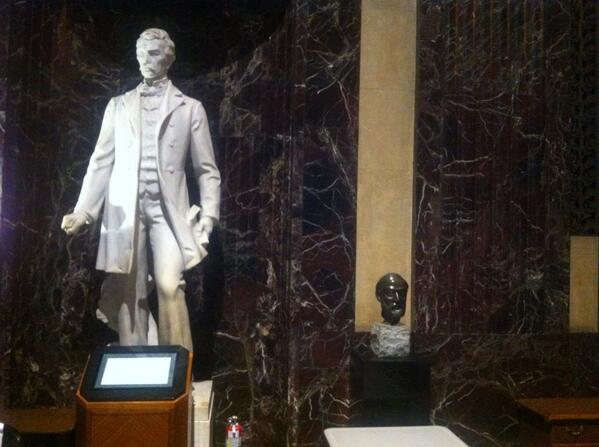 AfricanaCarr's tweet photo. Pinchback's bust sits in the Capitol amid statues of other Louisiana governors &amp; historical figures. #IntellectualCSI http://t.co/qCpKM9soM6