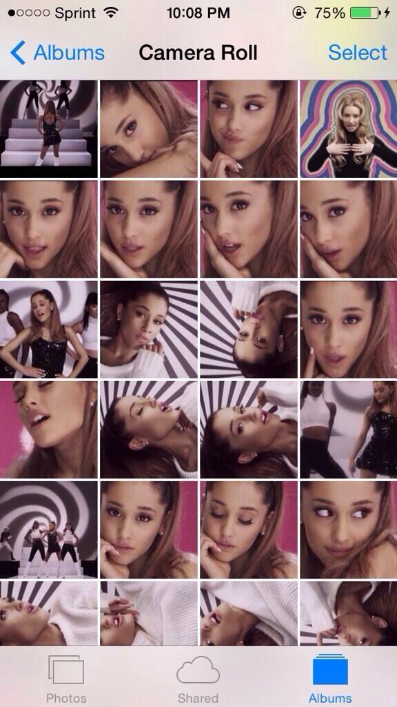 0xde8a's tweet image. My Camera roll after watching problem ! 😂 #WatchProblemOnVEVO #StreamProblem @joangrande @ArianaGrande