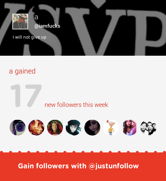 iamfucks's tweet photo. Fab tweeps @specialdaniela @LaaLeeal @Chapeuzinho447 &amp; more followed me. Grow with http://t.co/cqUP7J1wE7 http://t.co/YQ9FlY5YFY