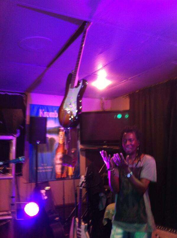 Toney Springer stuck his guitar in the ceiling of our gig last night. Womp! It's 2.45AM, time for you lot to go home.