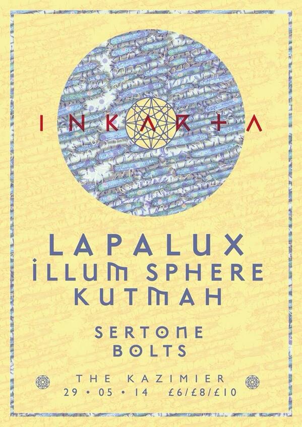 thekazimier's tweet photo. A triumvirate of the finest electronica acts @InkartaLiv welcomes @Lapalux @illumsphere @KUTMAH to the club tonight. http://t.co/2OLbp4aXWm