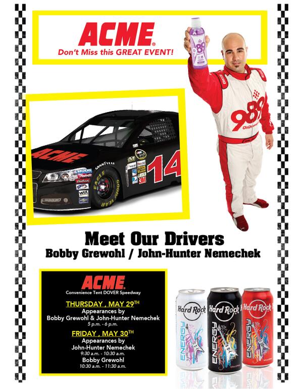 drink989's tweet photo. Come out and meet @BobbyGrewohl and @JohnNemechek at Dover Speedway today and tomorrow in Delaware! #989ondemand http://t.co/UOL0UfeIuT