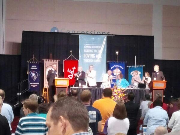 SCSynod's tweet photo. 318 votes needed to reelect Bp Yoos on 1st ballot. 348 received. Well done, faithful servant! #scsa14 http://t.co/EnCgyzeQAr