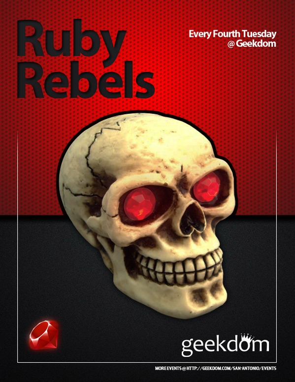 Geekdom's tweet photo. #RubyRebels meets at 6pm at #TheRand. Come have some pizza & beer and meet fellow #Ruby fans! http://t.co/viMS8EY4QD