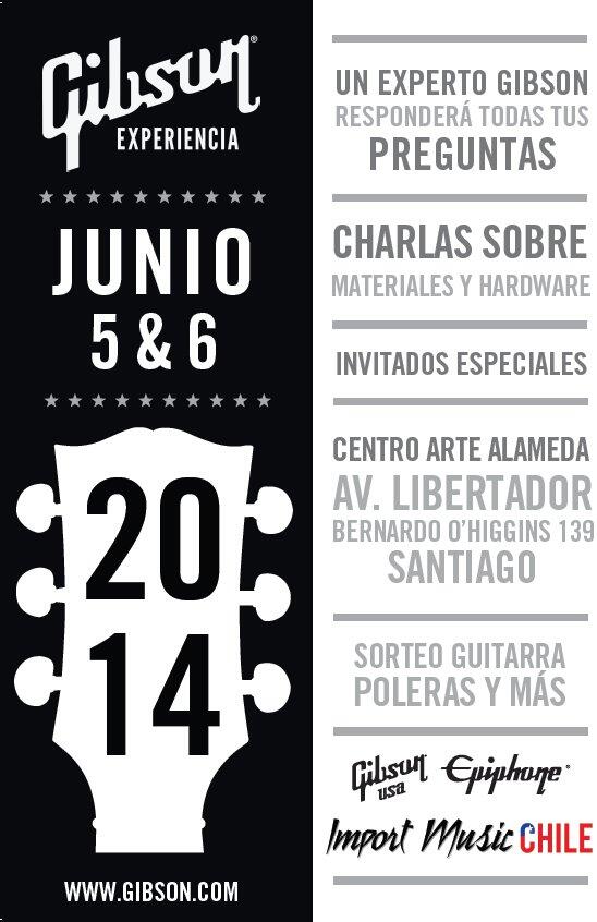 #ExperienciaGibsonChile  
Entradas gratis aquí --> ow.ly/xozm8 CORRAN LA VOZ! 
<a href="/futurofm/">Radio Futuro</a> <a href="/IMCHILE/">IMPORT MUSIC CHILE</a>