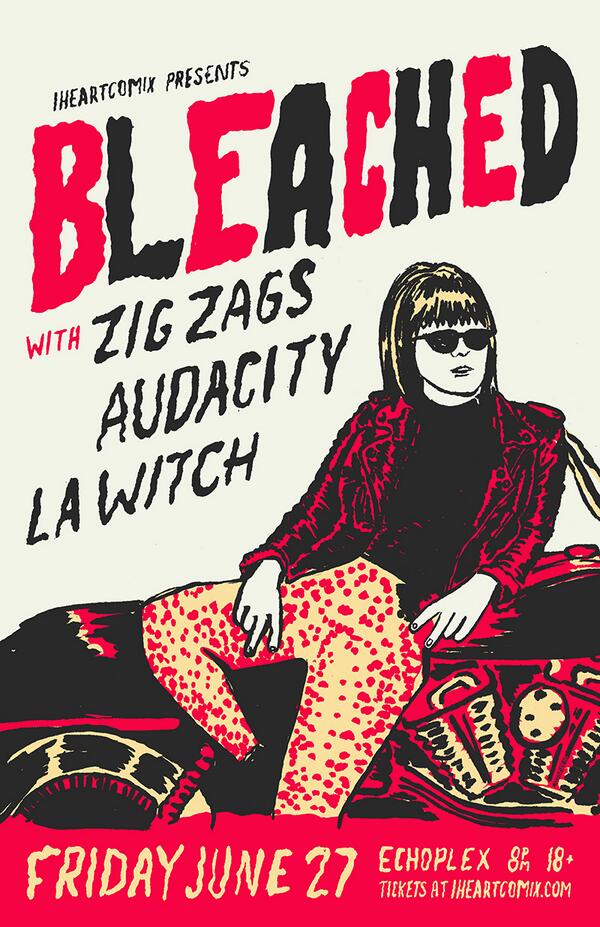 DeadOceans's tweet photo. #RADPOSTER: #LA: @HelloBleached play @TheEchoLA on Friday June 27th // tix: http://t.co/6kSJrDRoO0 http://t.co/LGaEMSzZ7G