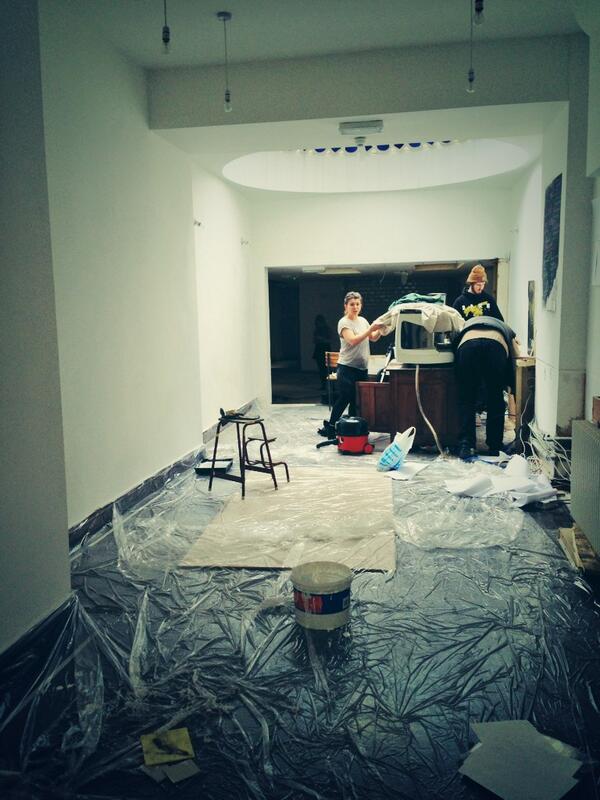 liam_dargan's tweet image. Covered in dust and paint from cleaning out our show space. See our end of year exhibit on Wednesday! @firstly2014