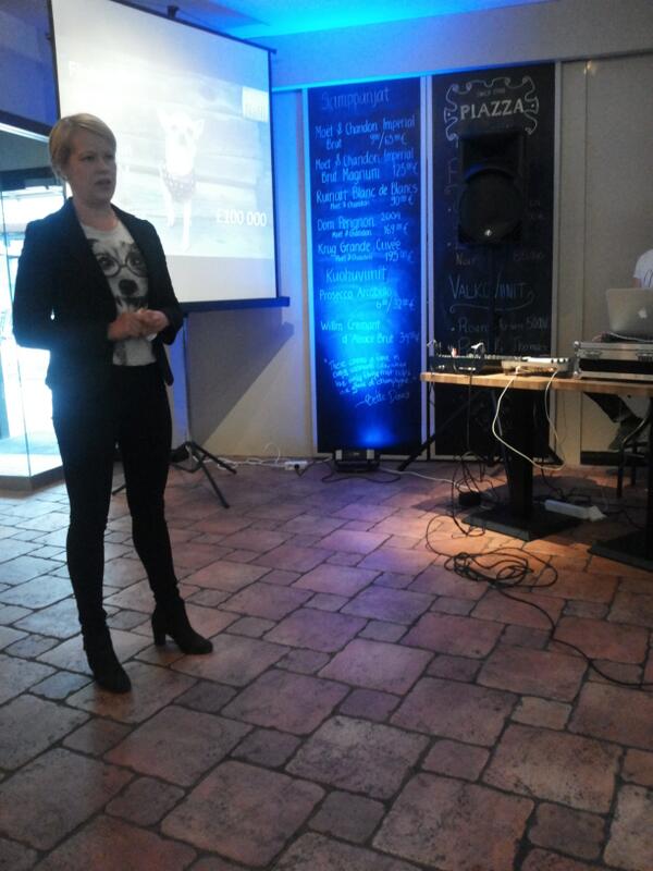 boostturku's tweet photo. @NaNi_Design on stage. #pitching #nanidesign #kickoff #startupjourney #turku #tårget http://t.co/Fap3sV6P4I