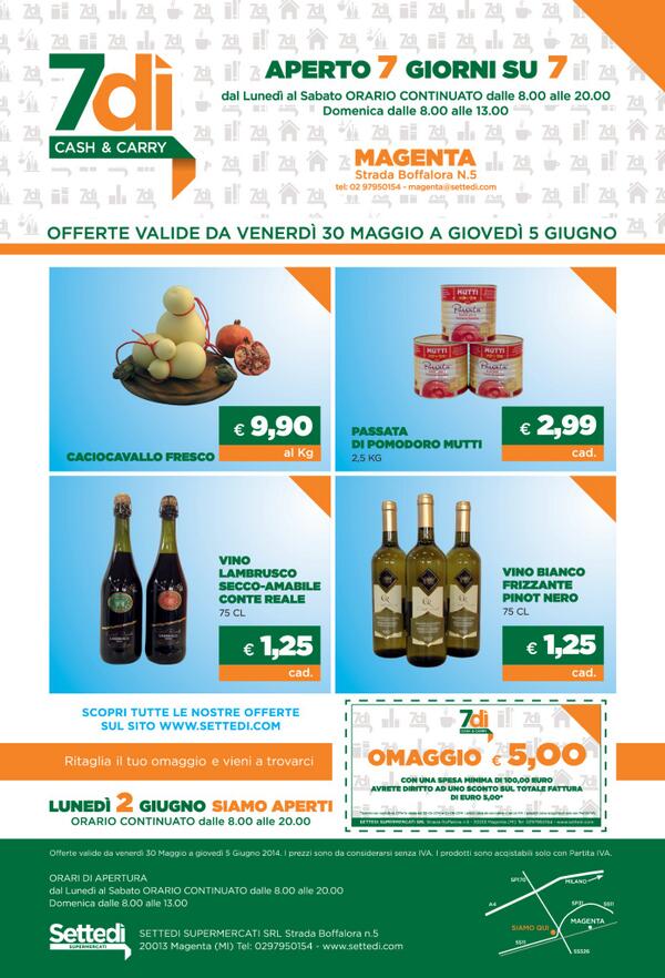 Sette_Di's tweet photo. Offerte del Week-End #weekend #offerte #settedi #7di #Volantino APERTI ANCHE IL #2GIUGNO CON ORARIO CONTINUATO! http://t.co/EC9qusN4Bd