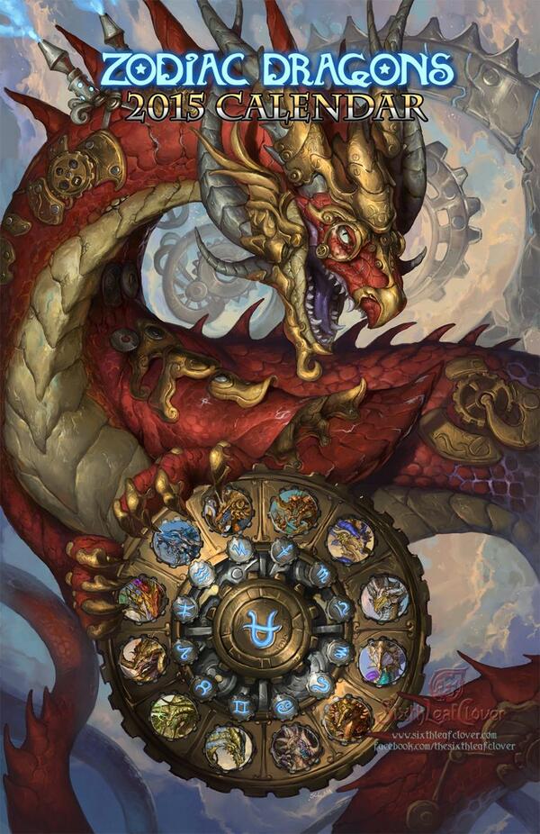 sixthleafclover's tweet image. Pre-order your copy of the 2015 Zodiac Dragons Calendar! Steampunk edition! @ sixthleafclover.com/store/index.ph…